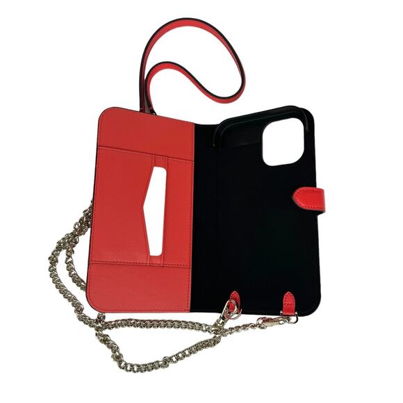 Kate Spade Iphone 12 / 12 PRO Magnetic Wrap Folio Case on a Chain crossbody - Picture 4 of 10